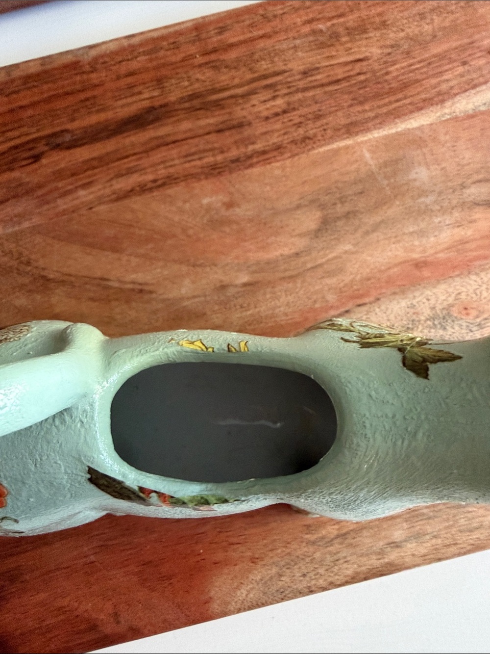 Decorative Green Floral Ceramic Cow Planter Unbranded - Picture 5 of 7